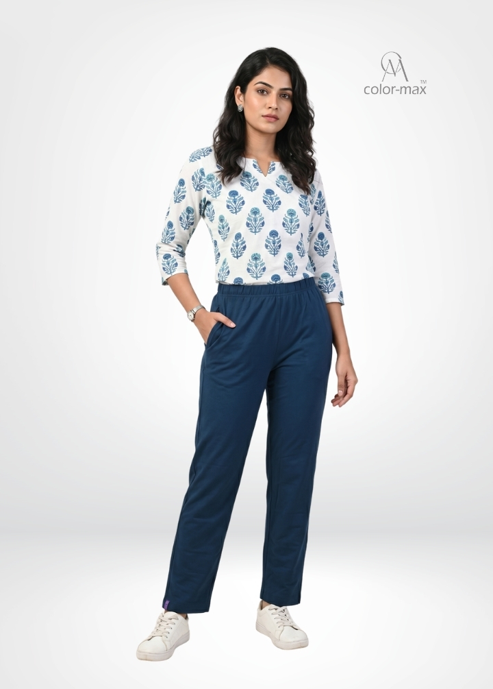 NEW NAVY - Premium Cotton Lycra Kurti Pants